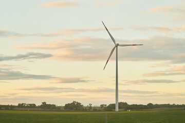 Fototapeta premium Wind turbines for electric power production in Hungary. Eco-friendly way to generate electricity