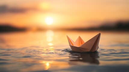 paper boat on water
