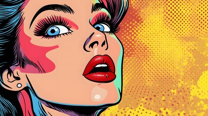 A pop art-inspired illustration with bold graphic elements, risograph print effects, vibrant colors, comic book style, artistic pop, dynamic energy, image use