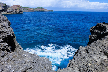 Nusa Penida island, Bali, Indonesia: Kelingking cliff, Broken beach, Atuh beach, Diamond beach,...