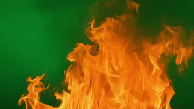 Amplify the drama and intensity of any visual narrative with breathtakingly realistic fire effects igniting a sense of urgency in every frame. Green screen chromakey