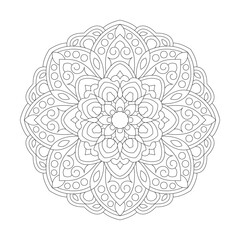 Flower Mandala Art coloring book mandala design