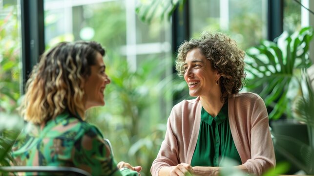 The women enjoying conversation