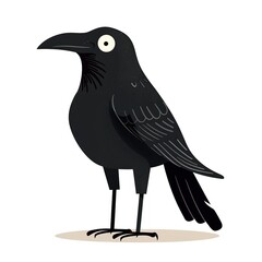 Fototapeta premium Crow Scandinavian Minimalism animal fashion cartoon isolated whitebackground 16:9
