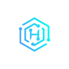 artificial intelligence logo with alphabet h