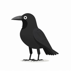 Fototapeta premium Crow Scandinavian Minimalism animal fashion cartoon isolated whitebackground 16:9