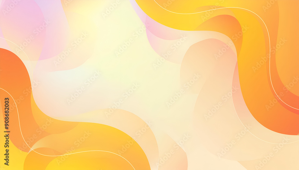 Aufkleber abstract swirls of warm colors with soft gradients in bright design background