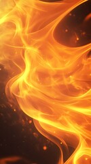 Fototapeta premium A fiery flame texture background, warm orange and yellow tones, with high contrast and blurred flames swirling in the air