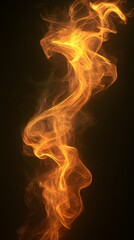 A fiery flame texture background, warm orange and yellow tones, with high contrast and blurred flames swirling in the air