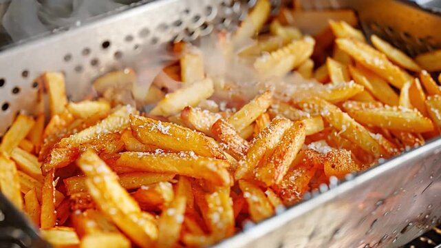 French fries in a deep frying