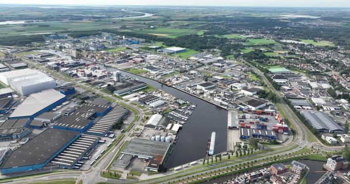 Bergen op Zoom industrial port, Plastics, concrete, recycling, raw materials processing companies.