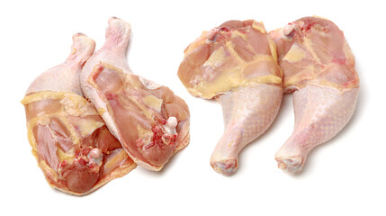 Chicken legs on white background