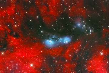 A reflection nebula or NGC 6914, in the Cygnus constellation, taken with my telescope.