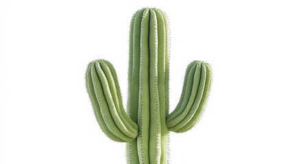 A vibrant cactus with multiple arms against a clean white background, perfect for nature-themed designs and illustrations.