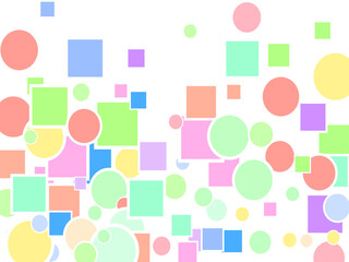 A bright and cute design with pastel colored line and plane shapes.