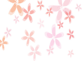 Spring tree flower parts. Apple or japanese sakura petals flying.