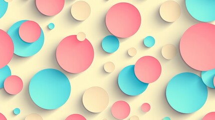 Geometric pattern with circles in pastel colors