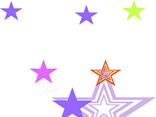 Object fountain organized from random sparcle star pictographs as fireworks.