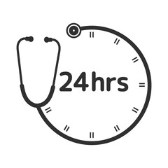 Stethoscope Clock Vector, Stethoscope Ticking Clock Concept Illustration, Stethoscope Clock Graphic, Stethoscope Time Vector, Clock of Care