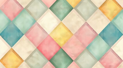 Geometric pattern with diamonds in pastel colors