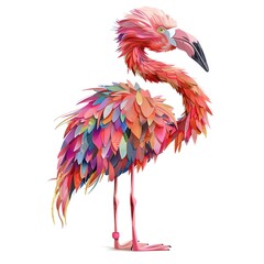 Obraz premium Flamingo Avant-Garde animal fashion cartoon isolated whitebackground 16:9