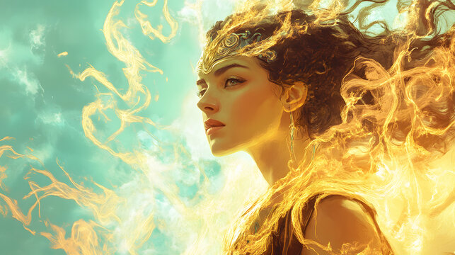 Greek goddess Hera illustration, Hera, the wife and one of three sisters of Zeus in the Olympian pantheon of classical Greek Mythology