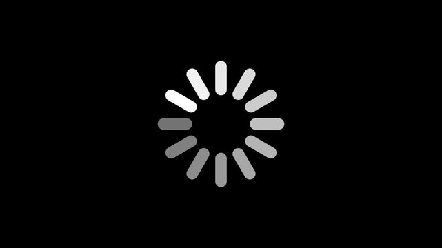  Loading circle icon on black background 4K video animation ローディング円のアニメーション素材、黒背景