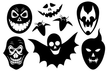 Fright Night: Halloween Masks & Scary Faces Collection - Vector Graphics for T-Shirt Design