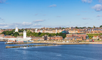 Houses of North Shields at the riverbank in Newcastle upon Tyne, England