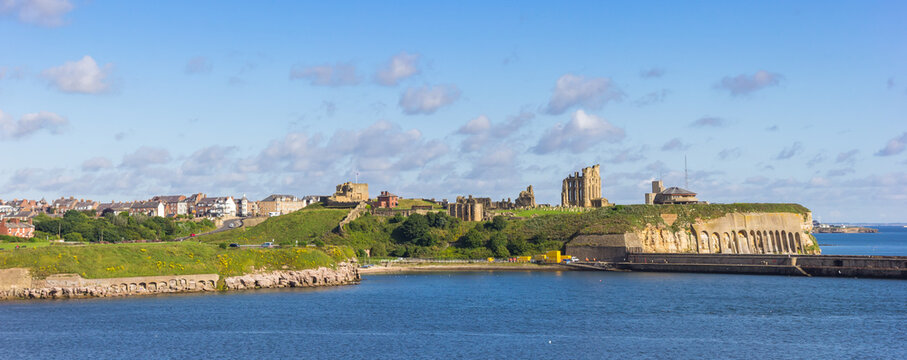 Panorama of the Tynemouth Priory and Castle in Newcastle upon Tyne, England