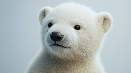 Fototapeta premium A cute polar bear cub, for mockup.