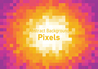 Abstract pixels background yellow and orange gradient colors geometric texture vector wallpaper