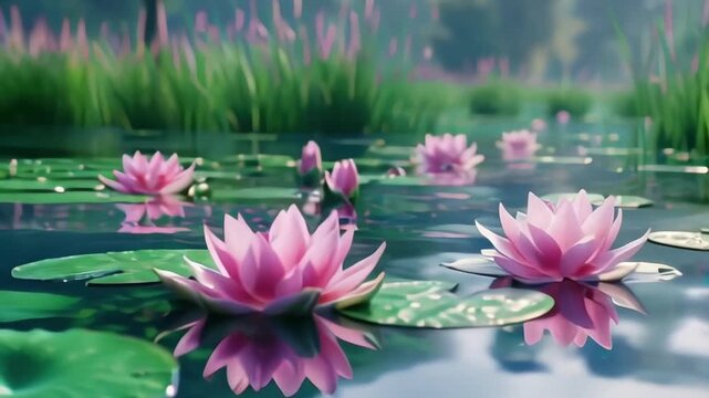 water lily in the pond