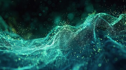 Abstract Ethereal Waves of Digital Particles