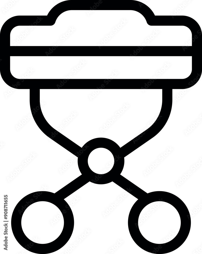 Poster black outline icon of a database being shared on a network, symbolizing cloud data sharing