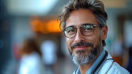 A proud male engineer, feeling accomplished, discussing innovations on International Day for Interventional Cardiology