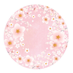 桜モチーフの背景（丸）