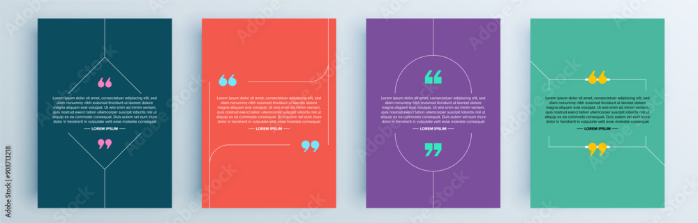 Aufkleber quote frames blank templates set. text in brackets, citation empty speech bubbles, quote bubbles. te