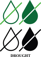 Drought Ecology icon set. Environment, Eco friendly set of icon in fill and line style. Editable Colorful Nature icons set isolated on white background.