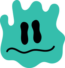 Obraz premium Crazy emoji in creative liquid style. Melted face