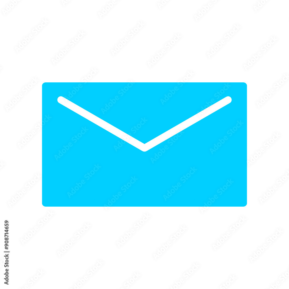 Poster blue email icon with simple and modern design for web