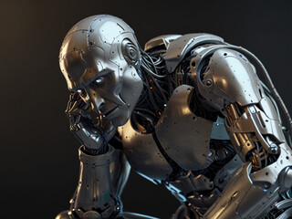 Fototapeta premium Robot think