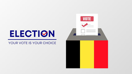Belgium election 2024 concept, democracy, flag. Vector icon illustration