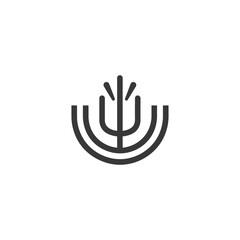 Obraz premium Abstract Design with a Central Vertical Line and Curved Lines