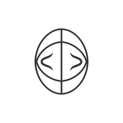 Abstract Eye Symbol Inside a Circle with Diagonal Lines