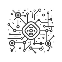 Fototapeta premium Abstract Digital Circuit with Central Hub