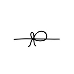 rope ribbon line illustration