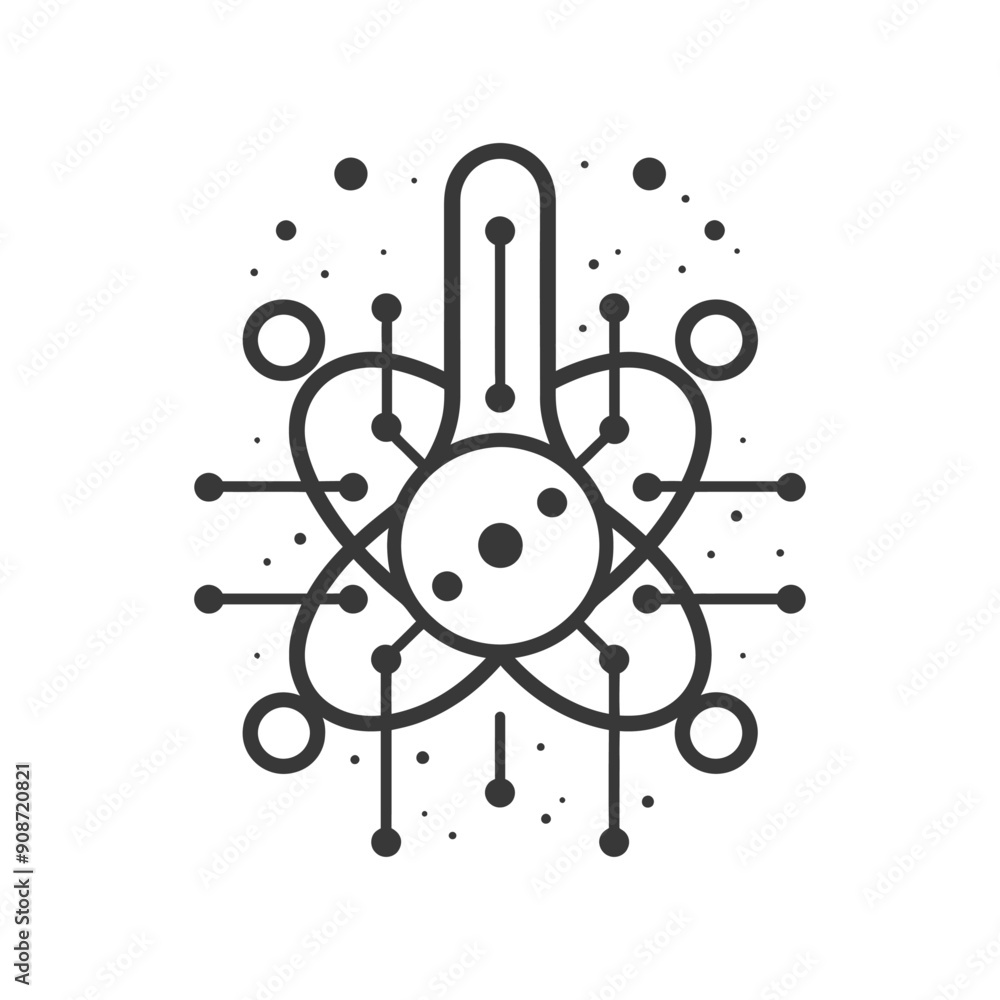 Poster abstract geometric design with central circle and surrounding elements