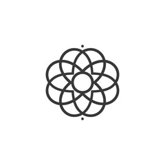 Abstract Geometric Design with Central Circle and Dots