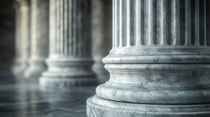 The pillars are made of grey marble.